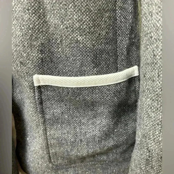 Banana Republic Blazer Women’s Jacket Gray  with White Herringbone Trim size 2 - Picture 4 of 8